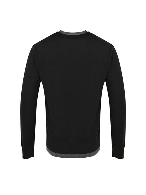 Maglia con scollo a V in lana Nero Paolo Pecora | A012 F0019000